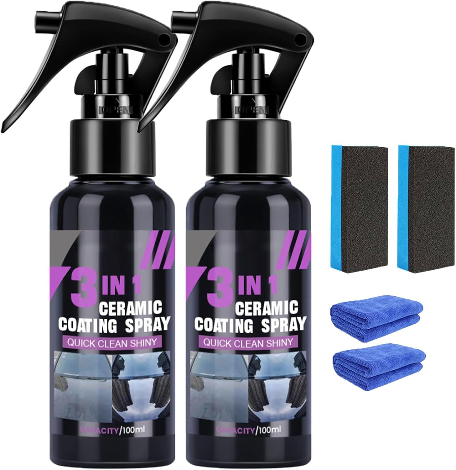 High Protection Fast Nano Ceramic Coating Spray, 3 in 1 High Ceramic Spray Coating for Cars, Multi-Functional Coating Renewal Agent,\nCar Scratch Repair Sprays, Plastic Parts Refurbish Agent
